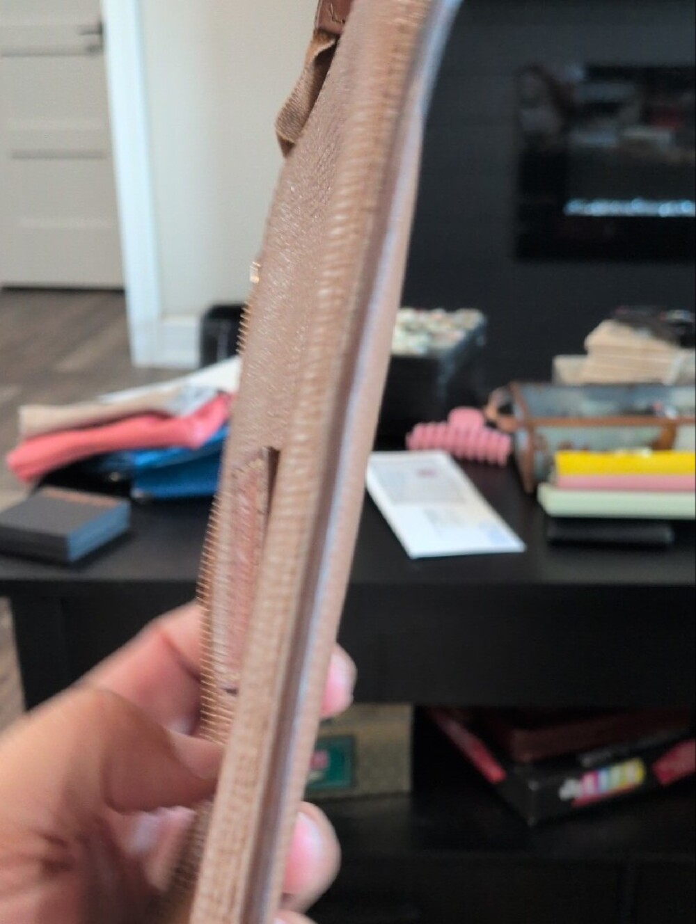 Dooney & Bourke Tan Leather Zip Wristlet - Picture 6 of 6